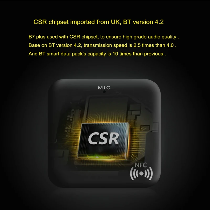 Dehyaton B7 PLUS Bluetooth 4 2 приемник CSRA64215 беспроводной аудио адаптер APT X NFC CVC6.0 Встроенный
