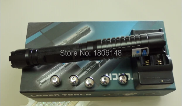 

High power Military Blue laser pointer 200000m 200w 450nm Flashlight Light Burning match/dry wood/black Burn cigarettes+Gift box