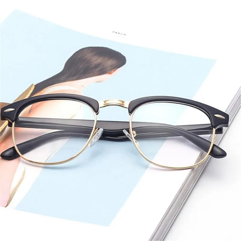 Брендовые дизайнерские модные Gafas прозрачные женские очки для коррекции зрения в оправе мужские полуоправы поддельные очки оправа винтажные очки