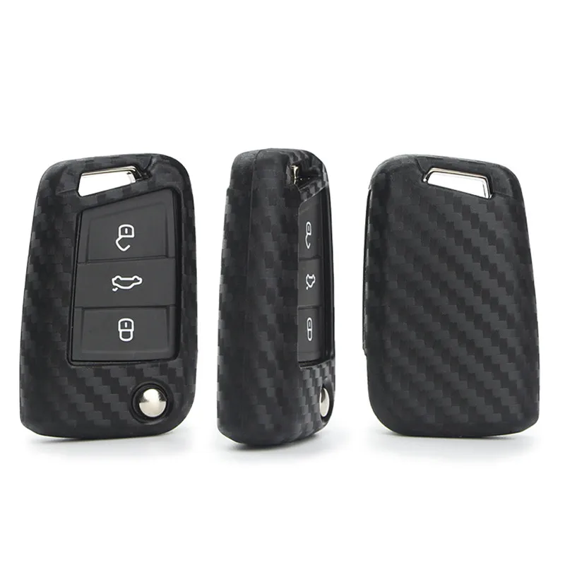 Чехол для автомобильного ключа из карбона VW Golf 7 GTI MK7 Octavi A7 Seat Leon Ibiza|car key case cover|key for