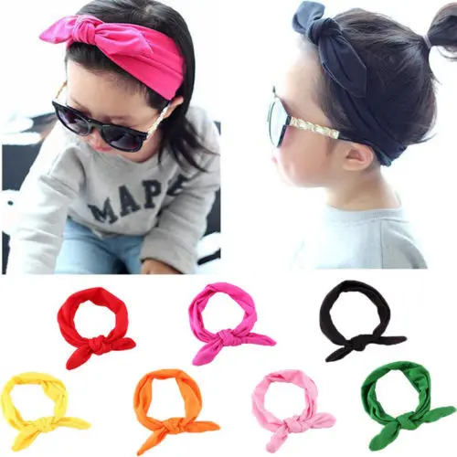 2018 Newborn Baby Kids Girls Rabbit Brief Bow Headwear Knot Turban Headband Stretch Cute Elastic | Мать и ребенок