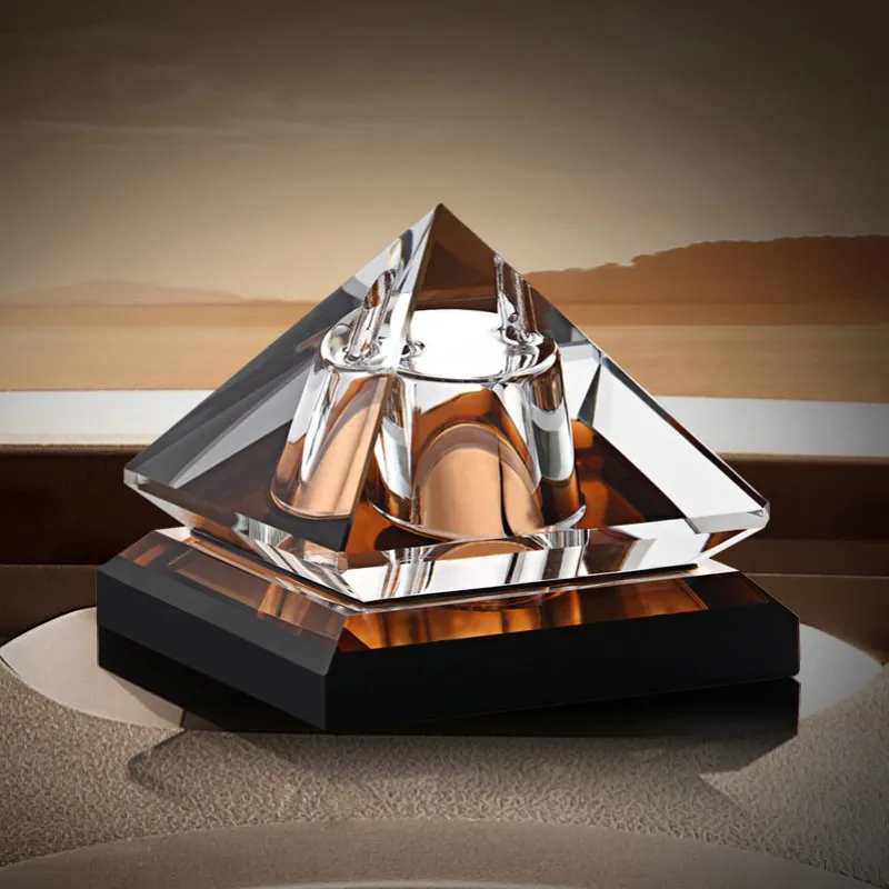 XINTOU Crystal Glass Pyramid Perfume Bottle Refillable Car Auto Air Freshener Ornaments Feng Shui Home Art Decoration Accessory | Дом и сад