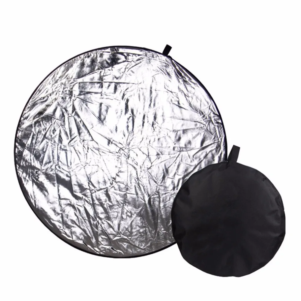 60cm 2 in 1 Light Reflector Portable Foldable Collapsible Disc Photography Gold &amp Silver for Portrait | Электроника