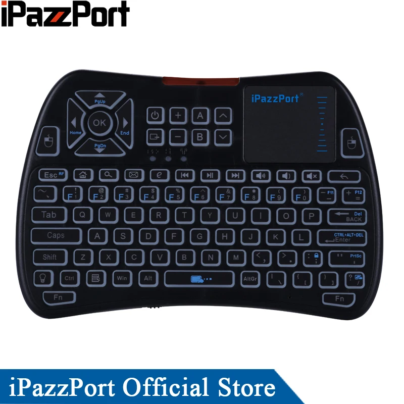 IPazzPort 2018 Новое поступление 3 цвета подсветка 2 4 ГГц мини беспроводная клавиатура