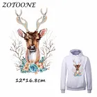 ZOTOONE довольно олень цветок патч для от одного года до четырех лет для глажки рубашек на нашивки наклейки с теплопередачей DIY аксессуар моющиеся аппликации