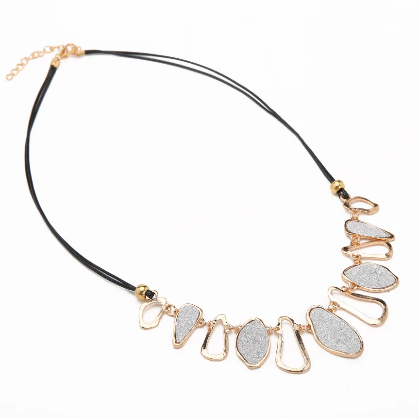 Ожерелье чокер неправильной геометрической формы с цепочкой золотого цвета|fashion