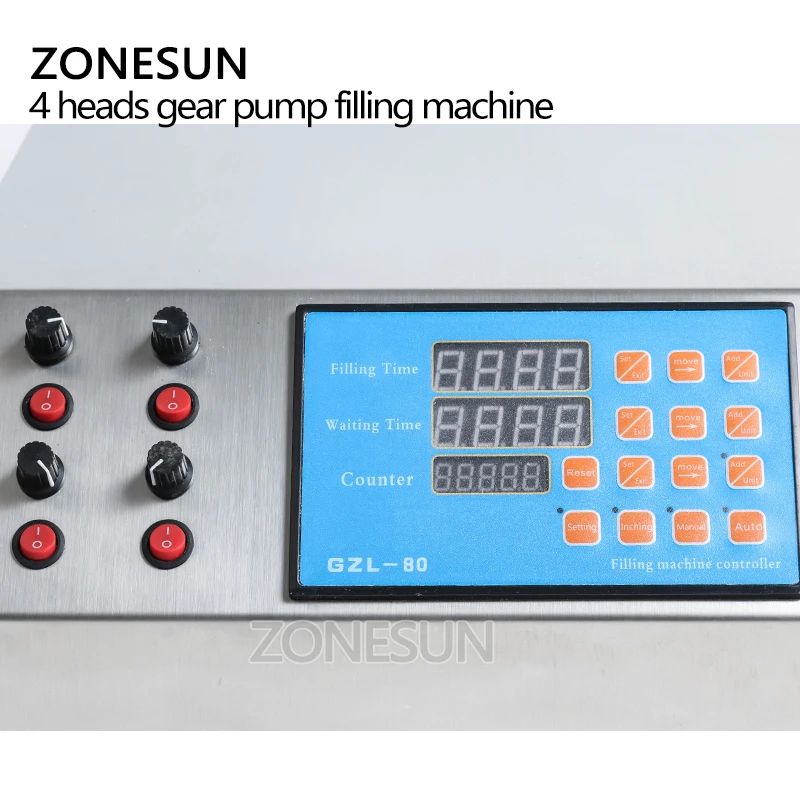 ZONESUN полуавтоматическая разливочная машина с 4 насадками для сока соевое масло