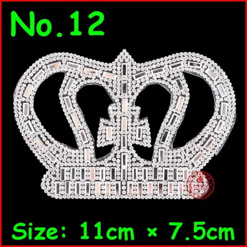 1 Piece 1 шт. Crown патчи узоры HotFix motifs клейкие Стразы патч белый кристалл аппликация для детей Для женщин детская одежда Свадебная вечеринка - Цвет: 1 Piece