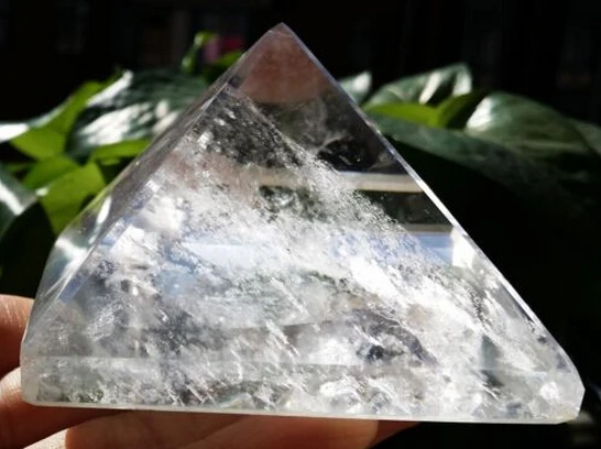 

natural quartz crystal healing white crystal pyramid