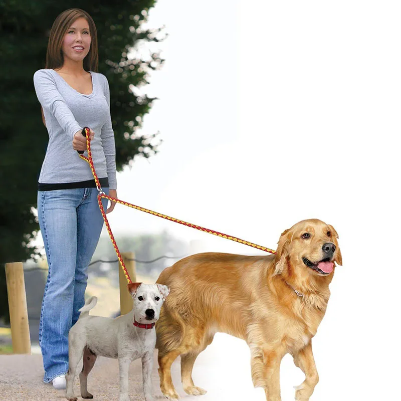 54&quot Double Dog Leash No-tangle Dual for Two Dogs with Swivel Comfortably Walks 2 Up To 500 Pounds At Once Pet Product | Дом и сад