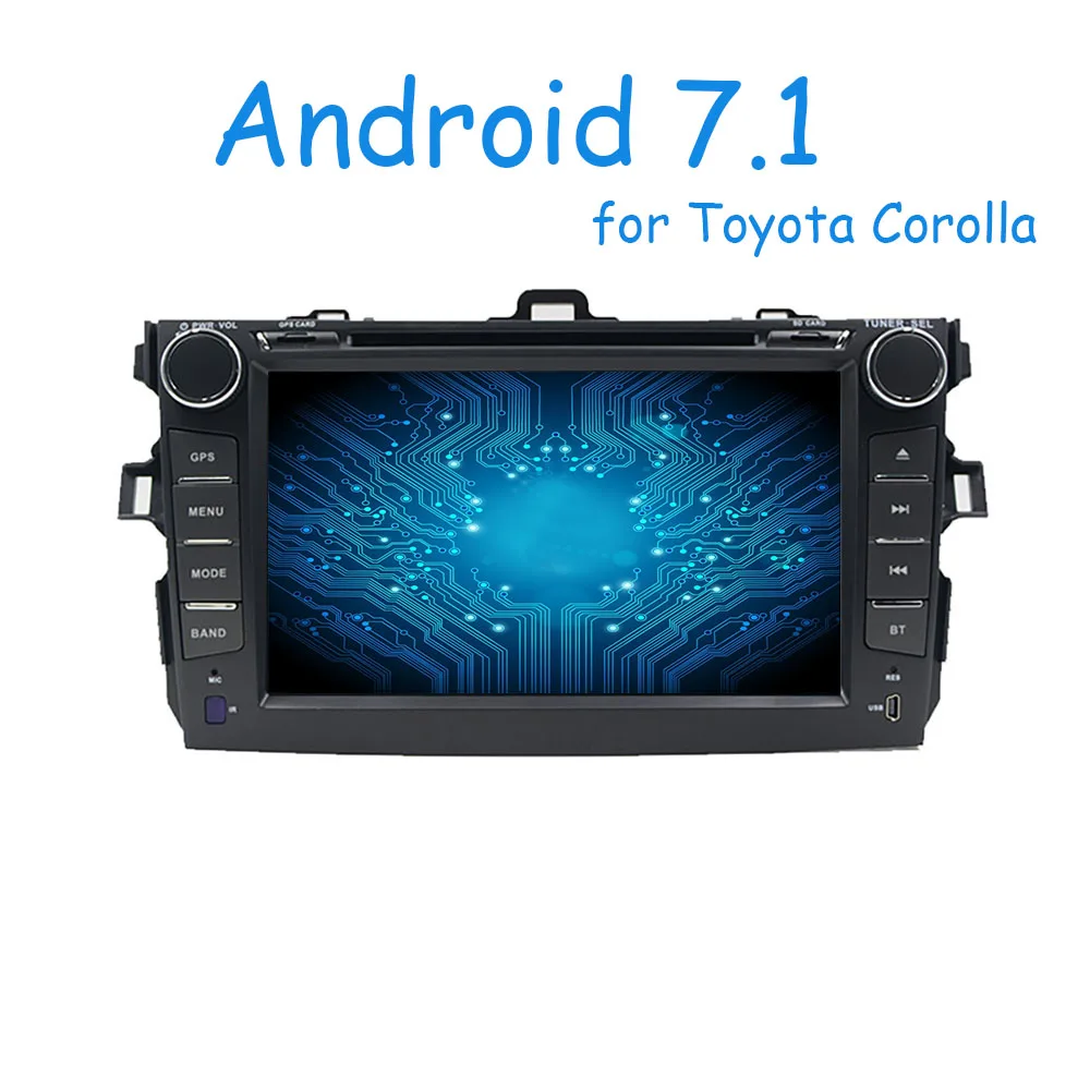 2 din Android 7 1 автомобильный dvd плеер gps для Toyota Corolla 2007 2008 2009 2010 2011 в dash 1024*600