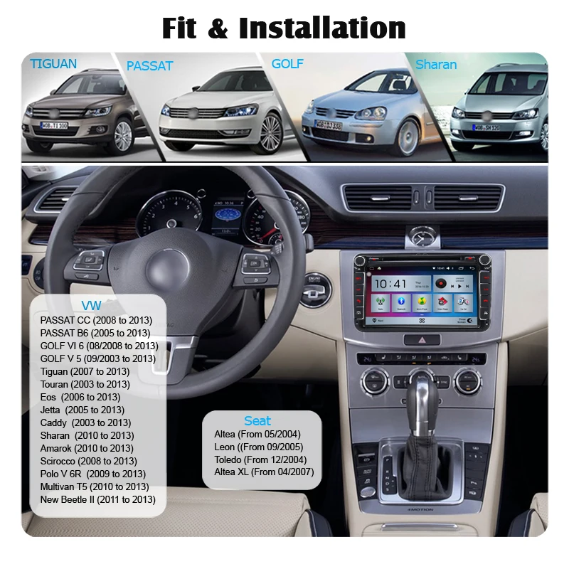 A Sure 2 Din Android авто радио навигатор с GPS DVD для VW PASSAT B6 POLO SHARAN Tiguan Touran Caddy GOLF 5 Mk6 T5 SEAT