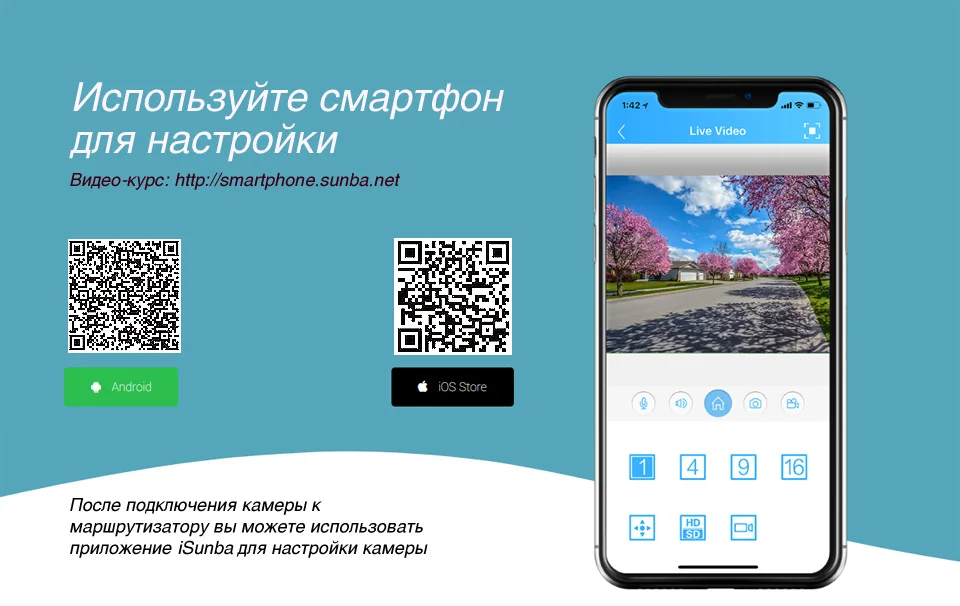 SUNBA мини-IP-камера видеонаблюдения PTZ PoE+ 1080p, встроенное аудио, 4X оптический зум, автофокус,ночное видение