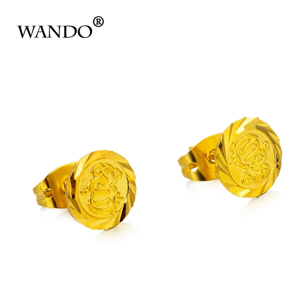 WANDO 6 пар Аллах Серьги исламские женщины девушки ювелирные изделия Модный золотой