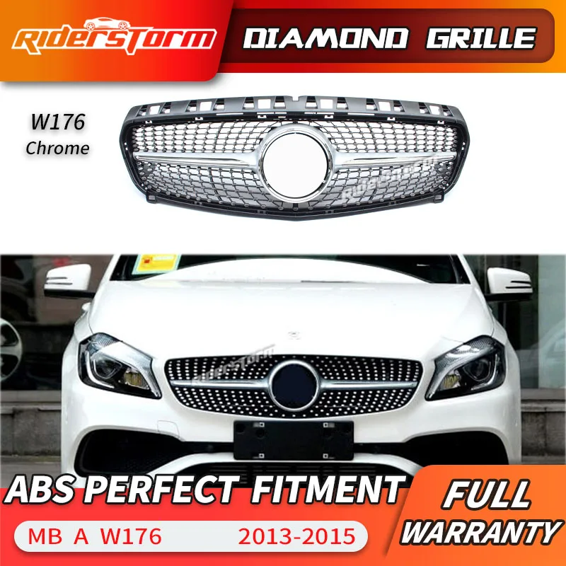 Алмазная Передняя решетка для Mercedes benz A Class W176 A180 A200 A220 A250 A300 2013 2015 без