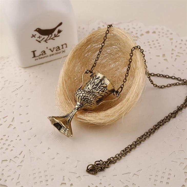 Винтажное ожерелье в виде чашки античная бронза кулон ювелирные изделия из