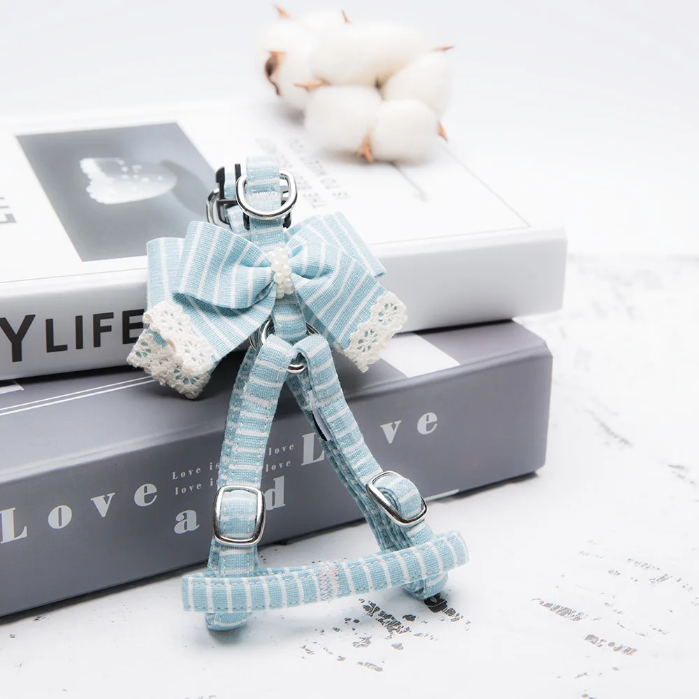 Хлопковый полосатый поводок для собак набор поводков маленьких галстук бабочка