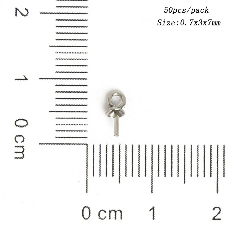 3x7mm 50 шт. = 1 лот) булавка для глаз, подвеска с жемчугом, шарм, разъем 0,7x3x7 мм, 0,7x4x7 мм, 0,7x5x8 мм, нержавеющая сталь, пластырь для рукоделия - Цвет: 3x7mm