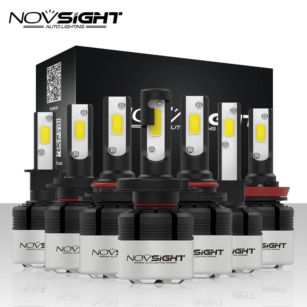 Автомобильная фара NOVSIGHT H7 H4 светодиодный H8/H11 HB3/9005 HB4/9006 H1 H3 72 Вт 9000lm для авто 6500K