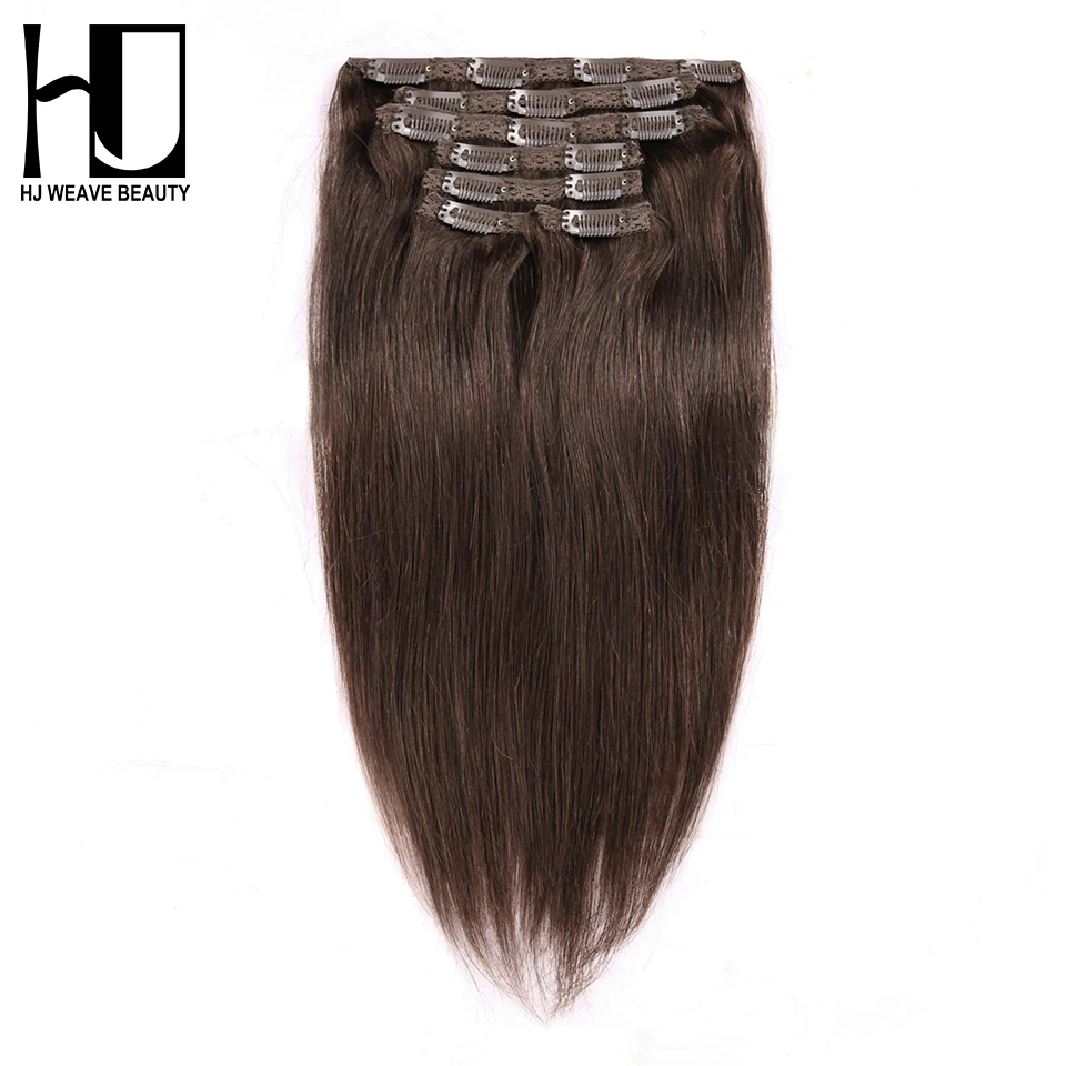 7A HJ переплетения красоты клип в наращивание волос прямые 100% человеческие волосы