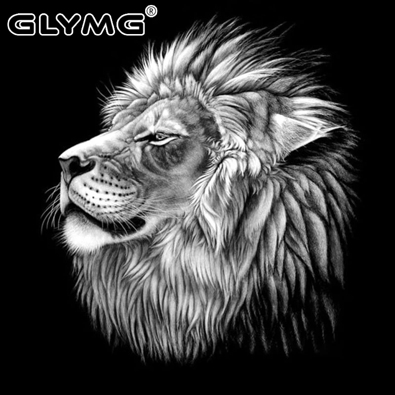 GLymg Король Лев Алмазная вышивка квадратный бриллиантовый горный хрусталь