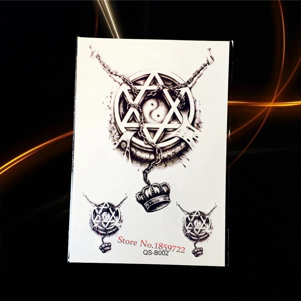 1 шт. черные индийские тотемные временные тату наклейки для мужчин HQS A52 крутой