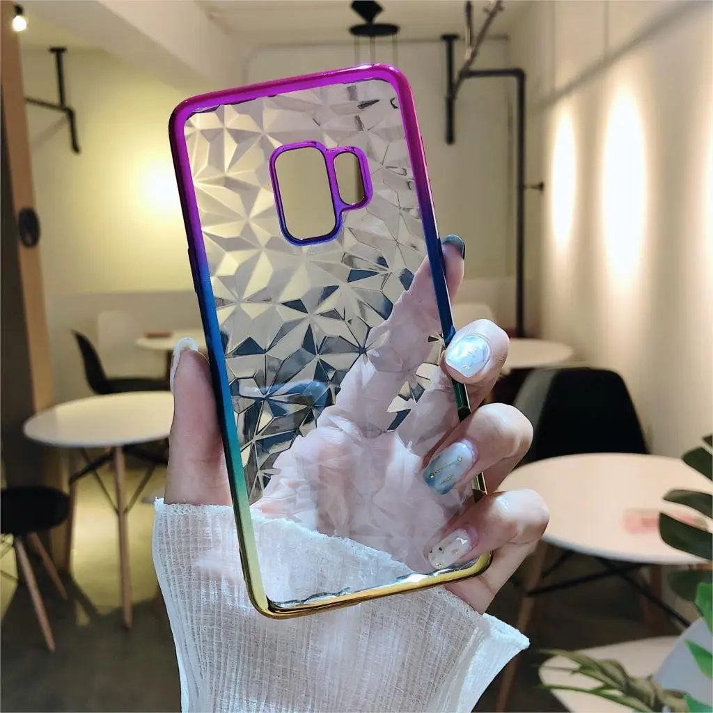 Ромбовидный узор градиент Edge чехол для samsung Galaxy Note 9 S9 S8 S10 плюс A50 A70 J7 Pro A5 2017 J5 Prime J3
