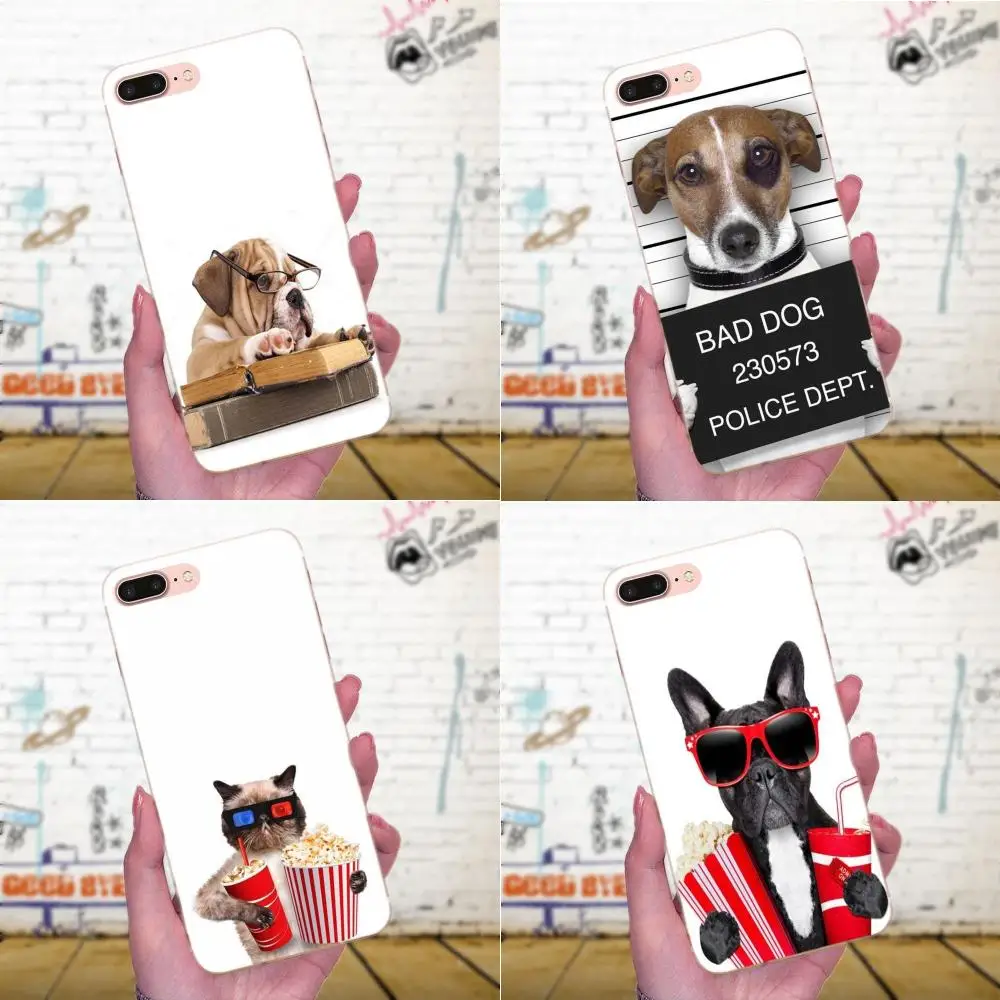 Милые забавные животные собаки и кошки Мопсы для Huawei P7 Honor 4C 5A 5C 5X 6 6C 6A 6X 7 7X 8 9 V8 V10 Y3II
