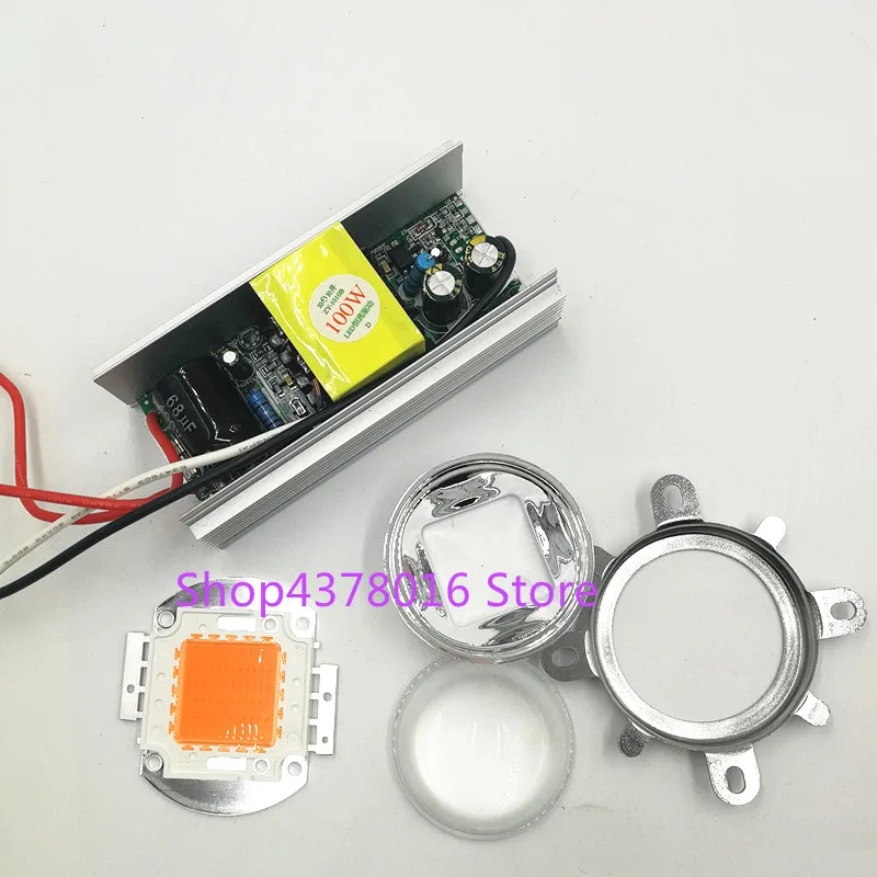 DIY LED Grow light KIT 100 Вт полный спектр светодиодный драйвер led grow chip объектив +