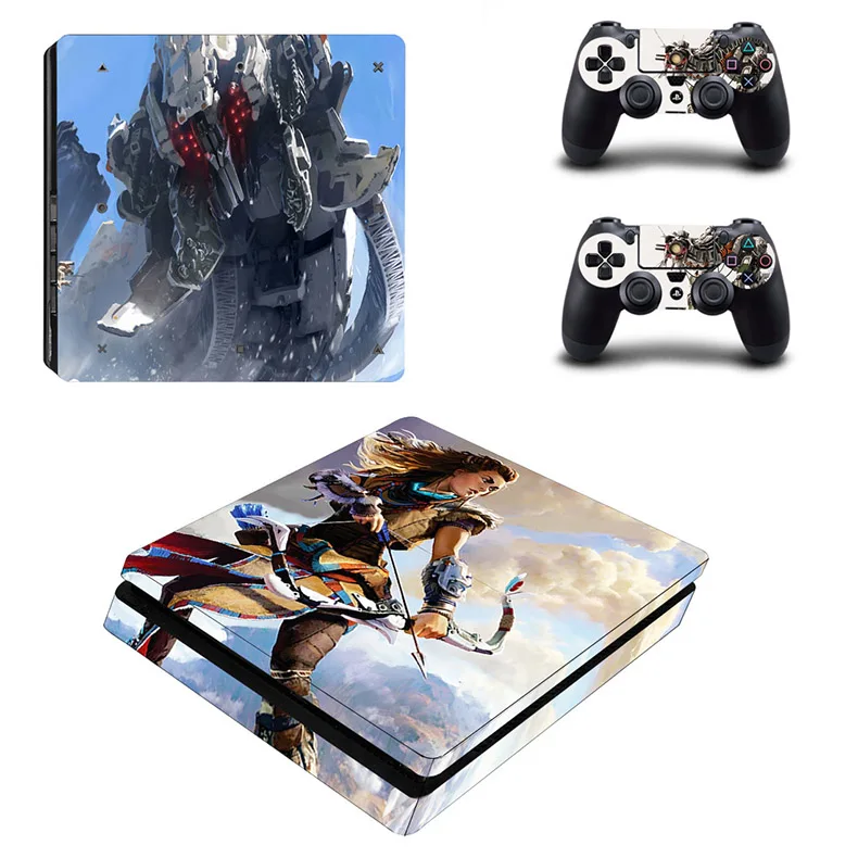 Horizon Zero Dawn PS4 тонкая игровая станция 4 Тонкая наклейка s Vinilo наклейка для sony Playstation 4 тонкая консоль и контроллер - Цвет: YSP4S-0882