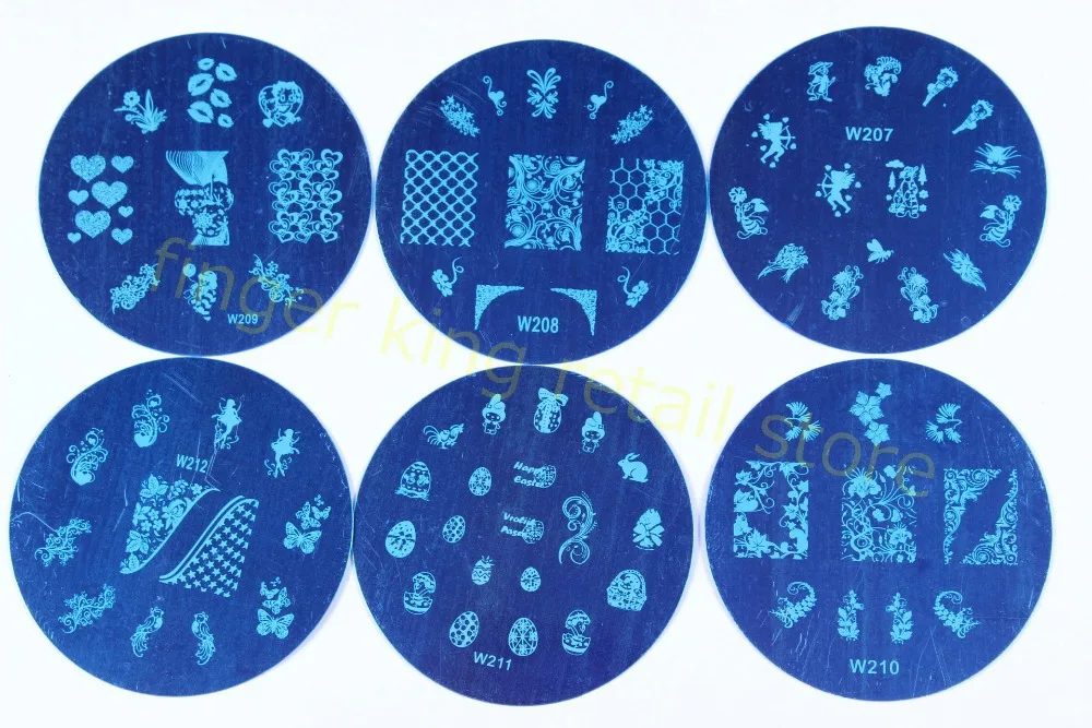 20 шт./лот большой круглый дизайн ногтей изображение гель лак для Передача шаблон