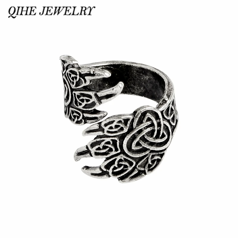 QIHE ювелирные изделия Viking корова ворона кольцо на палец в готическом стиле