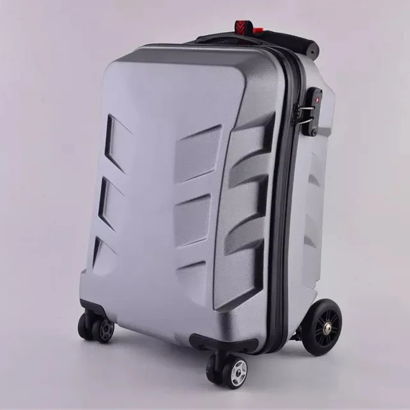 Silver Крутой 21 дюймов Модный чехол для скутера для мальчиков, мужской чехол на колесиках, студенческий рюкзак из экструзии, деловой дорожный Багажный бокс - Цвет: Silver