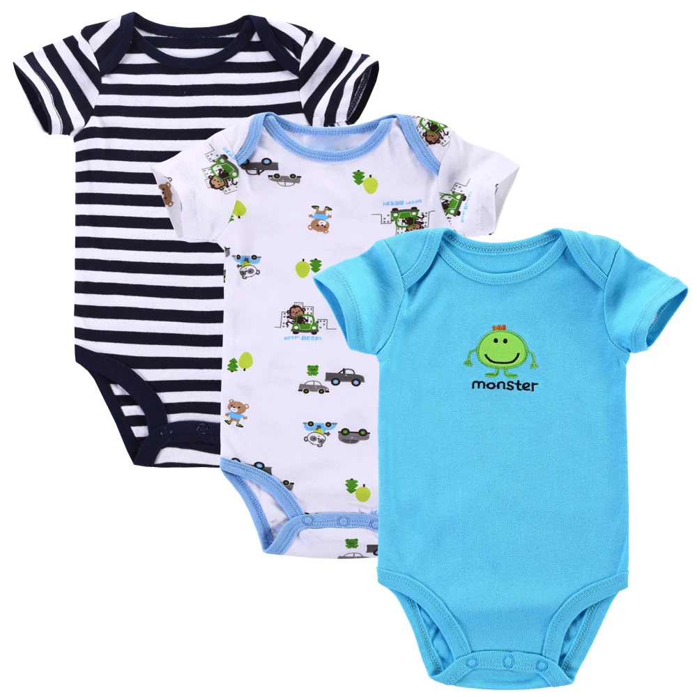 3шт/ партия Летняя детская одежда 2015 для новорожденных девочек и мальчиков 100%