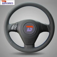 bannis black artificial leather diy hand stitched steering wheel cover for old mazda 3 mazda 5 mazda 6 pentium b70