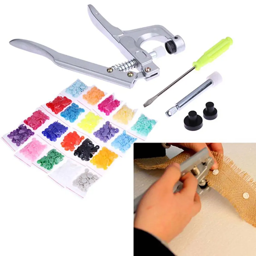 Multifunctional Snap Button Installation Tool Set Metal Hand Pressure Clamp Snap Button Round For Clothes