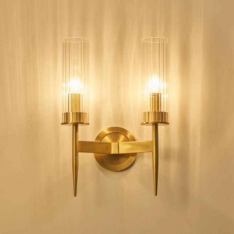 

Современный стеклянный настенный светильник, Домашний Светильник из золотистого металла, настенная лампа в стиле Лофт RH, зеркальные бра дл...
