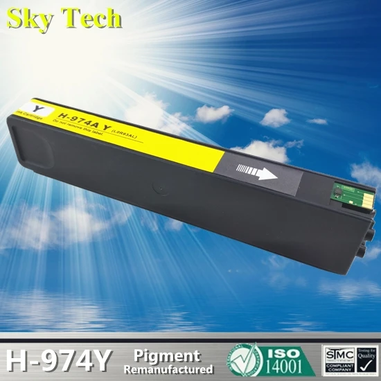 

1 Yellow Pigment Cartridge For HP974A , 974AY For HP PageWide 352dw 377dw 452dw 477dw 552dw 577dw P55250dw P57750dw etc