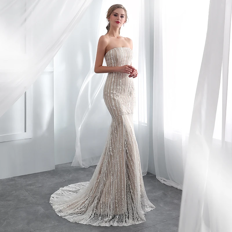 Женское платье без бретелек Forevergracedress кружевное формальное Русалочки с открытой