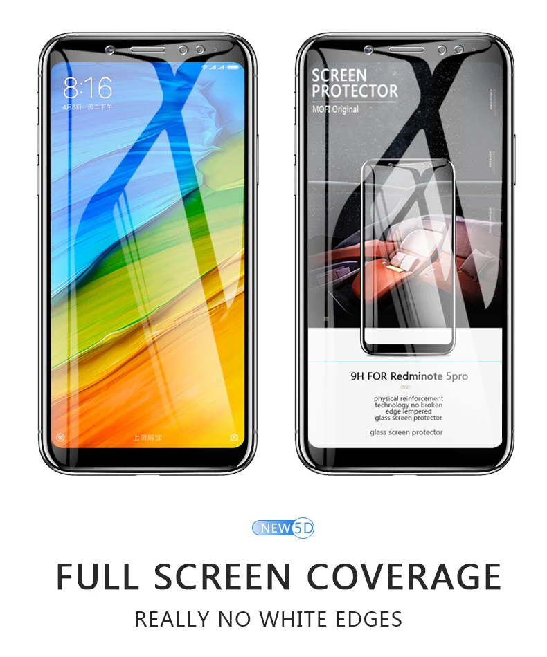 Для redmi note 5 pro стекло MOFI для xiaomi redmi note 5 pro закаленное стекло полное покрытие защита экрана закаленное стекло 2 шт