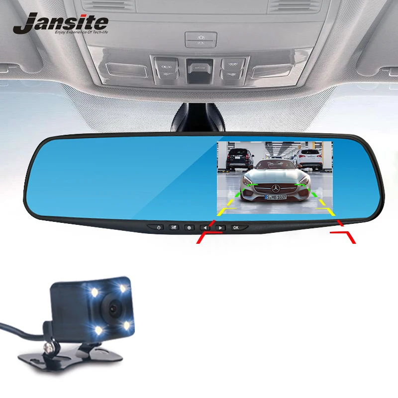 Jansite Автомобильный dvr двойной объектив Автомобильная камера Full HD 1080 P видео