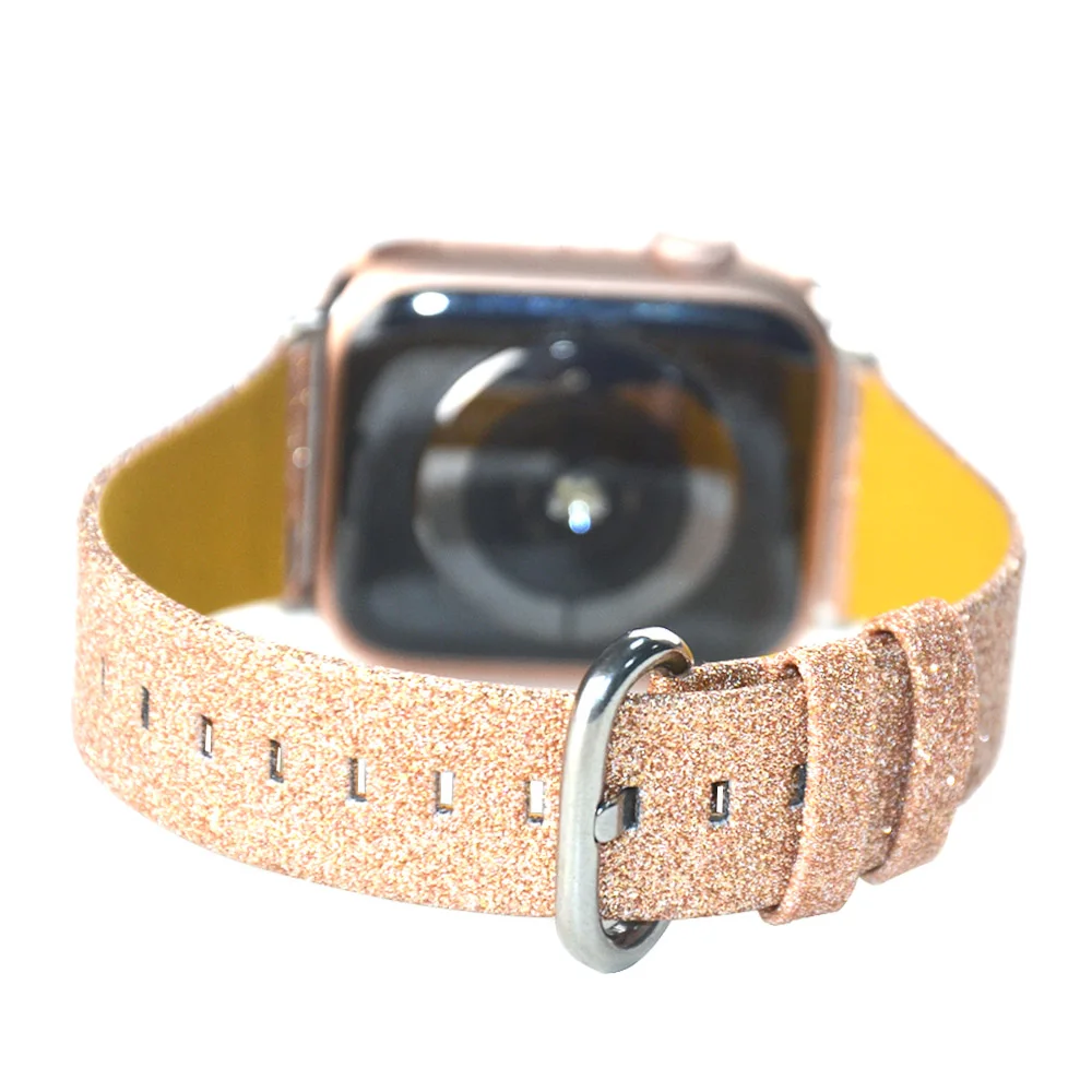 Кожаный ремешок для наручных часов Apple Watch, версии 5 4 3 2 1 Рождество блестящие браслет для наручных часов iWatch, 40/44/38/42 мм Bling ремешок на запястье