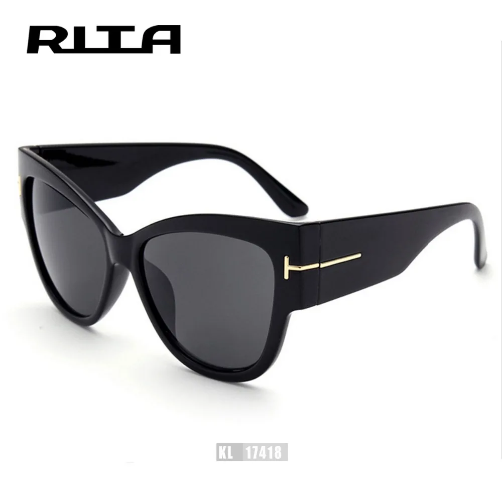 Рита Моды Старинные Негабаритных Cat Eye Солнцезащитные Очки Женщины Марка