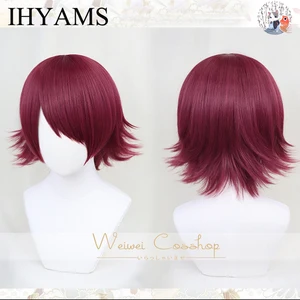 Парики EXUSIAI из игры Рыцари, короткие красные ворсистые Многослойные синтетические косплей для костюма, с шапочкой