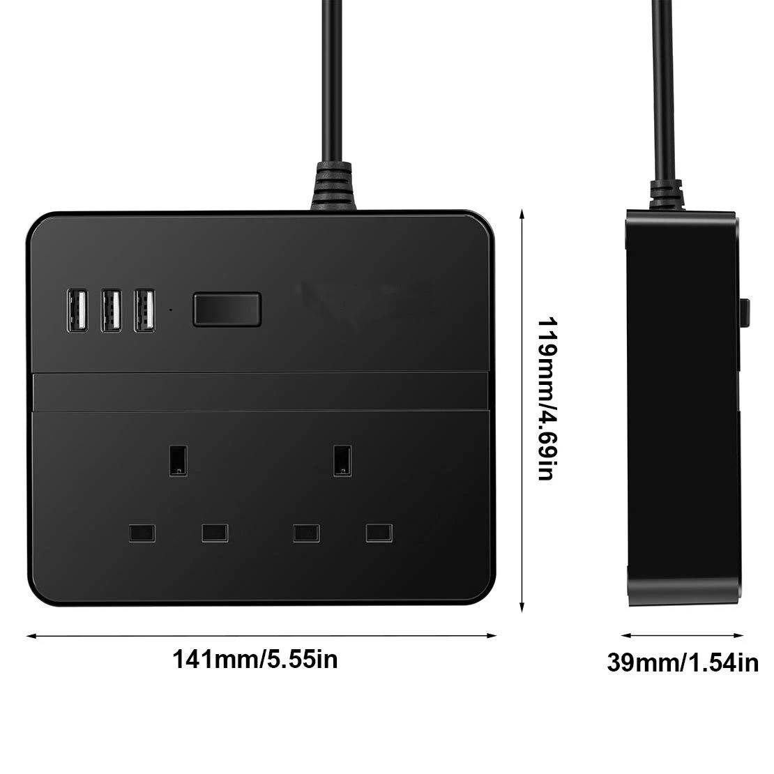 Мощность полосы USB удлинитель Розетка с Зарядное устройство Стабилизатор