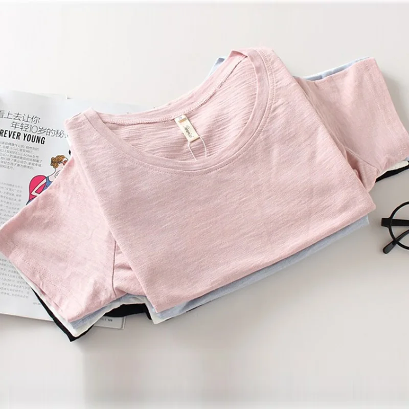 2019 Повседневное летние топы Для женщин пуловер с короткими рукавами О-образным