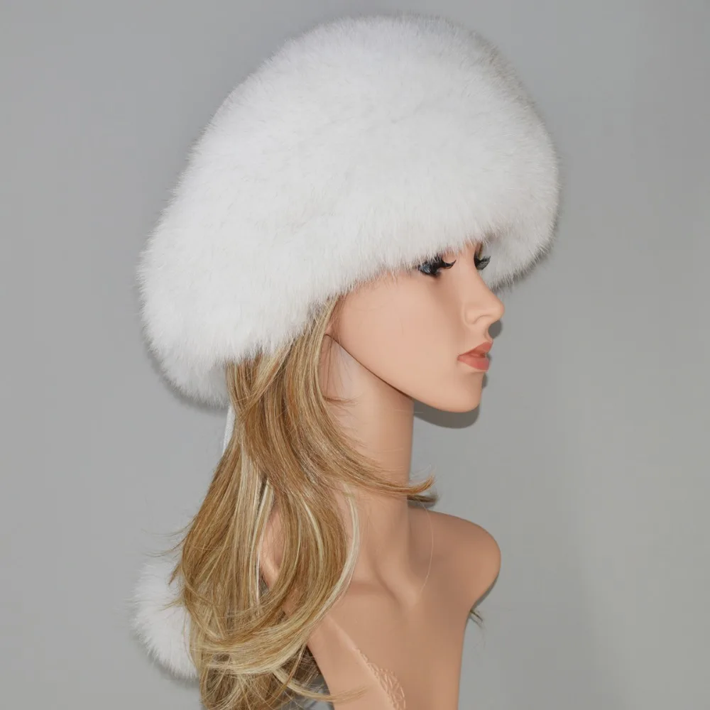 2020 женские зимние сапоги с настоящим натуральным лисьим мехом шляпа теплый