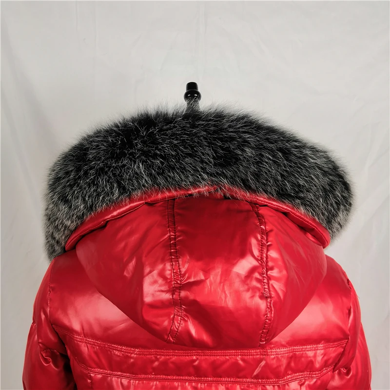 Шарф с лисьим мехом 75 см воротник натуральным капюшоном 100% натуральный мех шарф