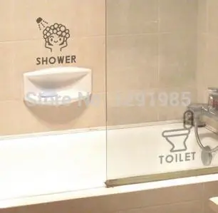 Бесплатная доставка милые детские настенные стикеры для ванной туалета плитки