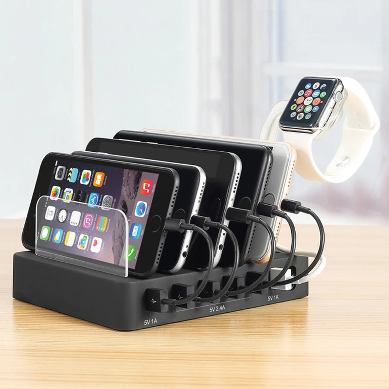 6 портовая USB зарядная станция для планшета док с подставкой 5 В 2 4 А 1